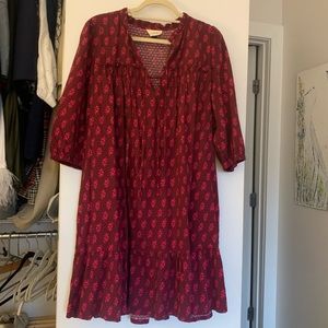 Maroon/Rasberry Universal Thread Balloon Sleeve Mini Dress Size XL